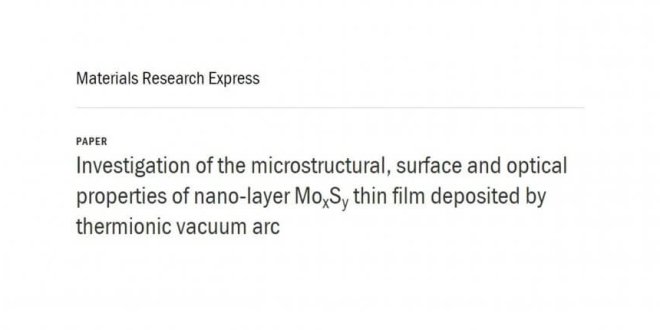 Investigation of the microstructural, surface and optical properties of nano-layer MoxSy thin film deposited by thermionic vacuum arc