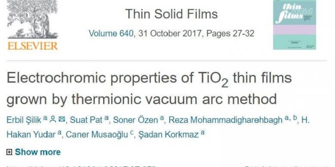 Electrochromic properties of TiO2 thin films grown by thermionic vacuum arc method