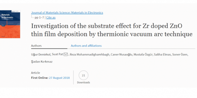 Investigation of the substrate effect for Zr doped ZnO thin film deposition by thermionic vacuum arc technique