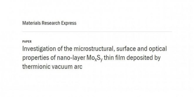 Investigation of the microstructural, surface and optical properties of nano-layer MoxSy thin film deposited by thermionic vacuum arc