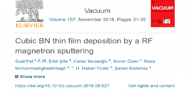 Cubic BN thin film deposition by a RF magnetron sputtering