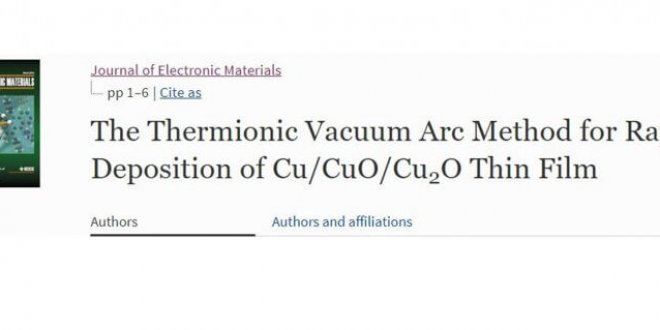 The Thermionic Vacuum Arc Method for Rapid Deposition of Cu/CuO/Cu2O Thin Film